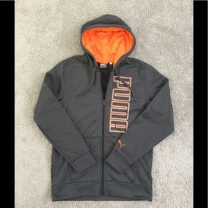 Puma gray orange men hoodie size M